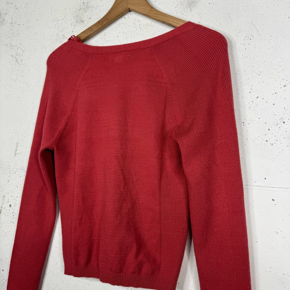 American Eagle Ribbed Button Front Red Cardigan S… - image 5